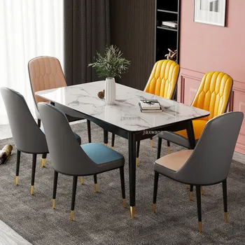 Комбинация от масата за хранене и стол за мебели за дома, Скандинавските трапезни комплекти Луксозни дървени маси, Модерна маса за хранене