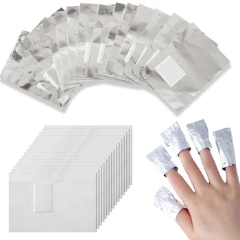 100 бр. пакет Дизайн на ноктите от алуминиево фолио, Напоена с лак за отстраняване на нокти, маски, кърпи, препарат за премахване на гел, Инструмент за маникюр