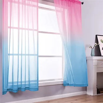 Прозрачни градиентные пердета от тюл, прозрачни завеси за хол, спалня, американски стил, за обработка на прозорци