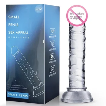 Мини-crystal малък пенис, за жени, прозрачен имитира мастурбатор за масажи, секс-играчки за възрастни, вибратори-пръчки, реалистичен вибратор
