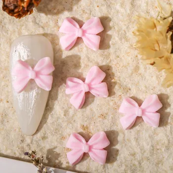 50 бр./опаковане. Пеперуда, матиран лък, Цветни сладък 3D четырехлепестковый перлено бял модел, Декорация на нокти, Маникюр, Аксесоари 