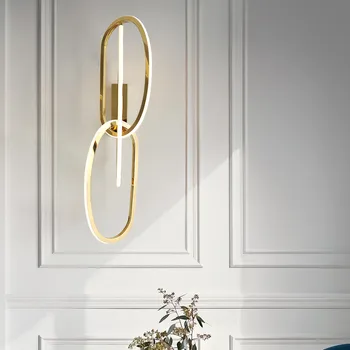 Модерен златен led монтиран на стената лампа от полирана Стомана, стенни питки с регулируема яркост, led осветителни тела, монтиран на стената лампа, Начало Декор, Осветление в помещенията