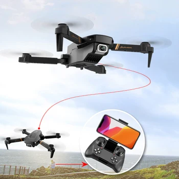 V4 RC Ос въздухоплавателни средства 4k Hd Широка камера 1080p Wifi FPV-Дрон, двойна камера, Квадрокоптер, предаване в реално време, Хеликоптер играчка