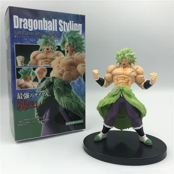 Аниме Dragon Ball Z Броли Супер Сайян фигурка Броли Зелени Коса PVC фигурка Goku Зеленчуци Бойна модел играчка, подарък