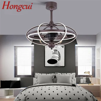 Съвременните вентилатори Hongcui, кафе на осветителни тела с дистанционно управление, вентиляторное осветление за дома, Трапезария, Спалня, ресторант