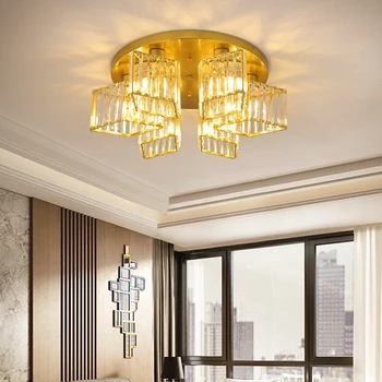 Новият кристален лампа, тавана лампа за спални, индивидуалност, черен/златен лампа за ресторант, минималистичная стая художествено моделиране, led крушки