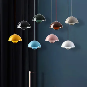Led окачен лампа с полукръгла цветисти bouton, окачен тавана лампа датски дизайн, ресторанная полилей 23 см