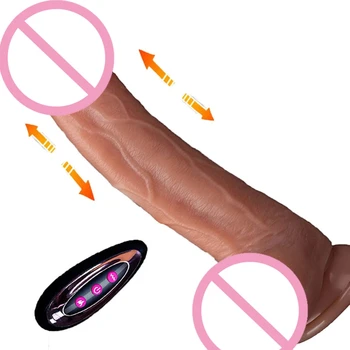 3-Експрес 9-Безжичен Вибратор Реалистичен Вибратор Телескопична Масажор За Стимулиране на отопление, Акумулаторна секс-играчки за възрастни N7YB