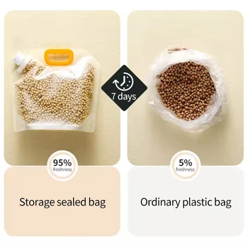 Прозрачна чанта за съхранение на зърно, влагоустойчив, отговарят на високи органайзер за сортиране на зърно, за многократна употреба опаковъчен чанта с дръжка, предпазен от плесен, за съхранение на продукти Прозрачна чанта за съхранение на зърно, влагоустойчив, отговарят на високи органайзер за сортиране на зърно, за многократна употреба опаковъчен чанта с дръжка, предпазен от плесен, за съхранение на продукти 4