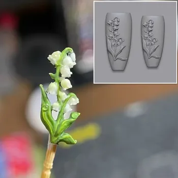 1 бр. момина сълза 3D акрилни форма на Божур лале Декорации за нокти, силиконови шаблони за дизайн на ноктите, форма за нокти